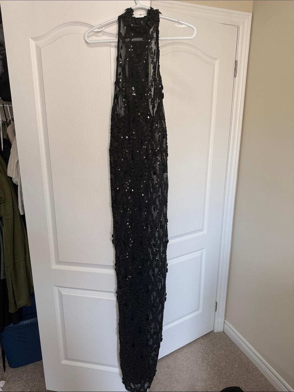 Black Sequin Maxi dress- Women